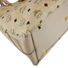 Load image into Gallery viewer, MCM Essential Large Visetos Monogram Print Tote Bag Cream
