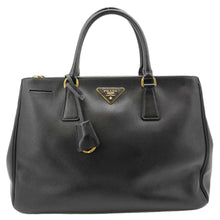 Load image into Gallery viewer, PRADA Galleria Double Zip Saffiano Leather Top Handle Tote Bag Black