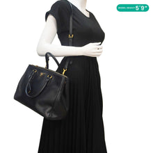 Load image into Gallery viewer, PRADA Galleria Double Zip Saffiano Leather Top Handle Tote Bag Black