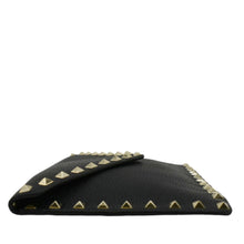 Load image into Gallery viewer, VALENTINO Rockstud V-Flap Leather Wristlet Black