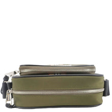 Load image into Gallery viewer, BURBERRY Top Striped Leather Crossbody Bag Green