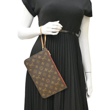 Load image into Gallery viewer, LOUIS VUITTON  Monogram Canvas Wristlet Pouch Brown
