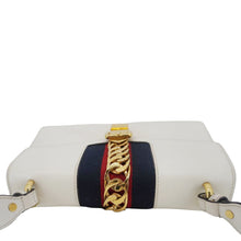 Load image into Gallery viewer, Gucci Sylvie Small Web Leather Shoulder Bag White 421882