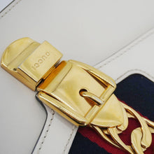 Load image into Gallery viewer, Gucci Sylvie Small Web Leather Shoulder Bag White 421882