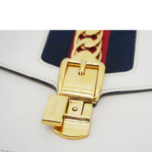 Load image into Gallery viewer, Gucci Sylvie Small Web Leather Shoulder Bag White 421882