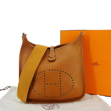 Load image into Gallery viewer, HERMES Evelyne PM Clemence Leather Crossbody Bag Brown