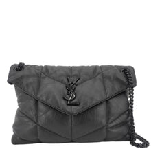 Load image into Gallery viewer, YVES SAINT LAURENT Loulou Puffer Quilted Lambskin Leather Crossbody Bag Black