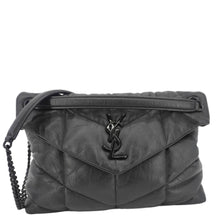 Load image into Gallery viewer, YVES SAINT LAURENT Loulou Puffer Quilted Lambskin Leather Crossbody Bag Black