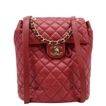Load image into Gallery viewer, CHANEL Urban Spirit Quilted Leather Backpack Bag Red