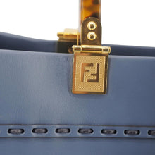 Load image into Gallery viewer, FENDI Sunshine Leather Crossbody Tote Bag Blue