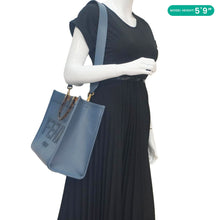 Load image into Gallery viewer, FENDI Sunshine Leather Crossbody Tote Bag Blue