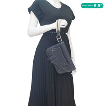 Load image into Gallery viewer, CHRISTIAN DIOR X KAWS Saddle Leather Wristlet Navy Blue.
