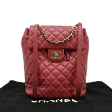 Load image into Gallery viewer, CHANEL Urban Spirit Quilted Leather Backpack Bag Red