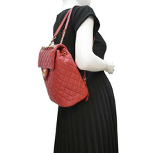 Load image into Gallery viewer, CHANEL Urban Spirit Quilted Leather Backpack Bag Red