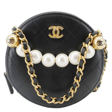 Load image into Gallery viewer, CHANEL Round Chic Pearls Quilted Leather Crossbody Bag Black