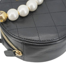Load image into Gallery viewer, CHANEL Round Chic Pearls Quilted Leather Crossbody Bag Black