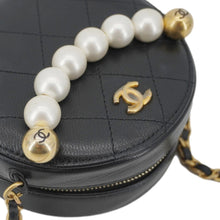 Load image into Gallery viewer, CHANEL Round Chic Pearls Quilted Leather Crossbody Bag Black