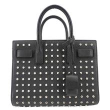 Load image into Gallery viewer, YVES SAINT LAURENT Studded Sac De jour Leather Shoulder Bag Black
