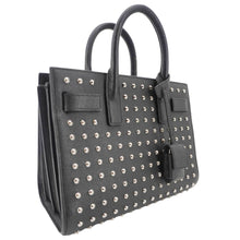 Load image into Gallery viewer, YVES SAINT LAURENT Studded Sac De jour Leather Shoulder Bag Black