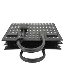 Load image into Gallery viewer, YVES SAINT LAURENT Studded Sac De jour Leather Shoulder Bag Black