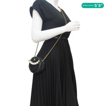 Load image into Gallery viewer, CHANEL Round Chic Pearls Quilted Leather Crossbody Bag Black