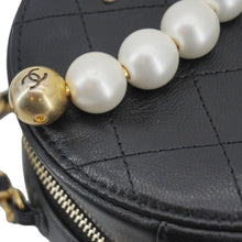 Load image into Gallery viewer, CHANEL Round Chic Pearls Quilted Leather Crossbody Bag Black