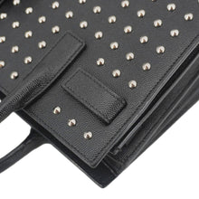 Load image into Gallery viewer, YVES SAINT LAURENT Studded Sac De jour Leather Shoulder Bag Black