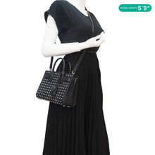 Load image into Gallery viewer, YVES SAINT LAURENT Studded Sac De jour Leather Shoulder Bag Black