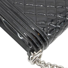 Load image into Gallery viewer, CHANEL Boy Flap Medium Plexiglass Patent Leather Crossbody Bag Black