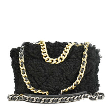 Load image into Gallery viewer, CHANEL Shearling 19 Flap Medium Sheepskin Shoulder Bag Black