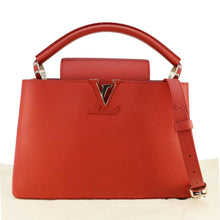 Load image into Gallery viewer, LOUIS VUITTON Capucines MM Taurillon Leather Satchel Bag Red