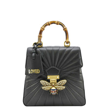 Load image into Gallery viewer, GUCCI Queen Margaret Bee Quilted Leather Backpack Black 476664