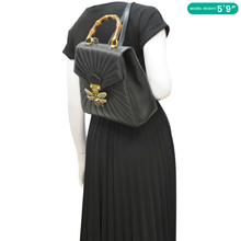 Load image into Gallery viewer, GUCCI Queen Margaret Bee Quilted Leather Backpack Black 476664