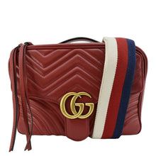 Load image into Gallery viewer, GUCCI Marmont Small Matelasse Leather Shoulder Bag Red 498100