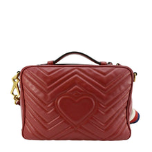 Load image into Gallery viewer, GUCCI Marmont Small Matelasse Leather Shoulder Bag Red 498100