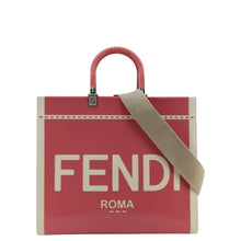 Load image into Gallery viewer, FENDI Sunshine Medium Leather Crossbody Tote Bag Light Pink