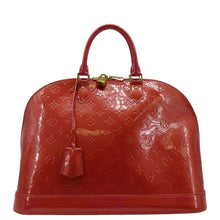 Load image into Gallery viewer, LOUIS VUITTON Alma GM Monogram Vernis Satchel Bag Red