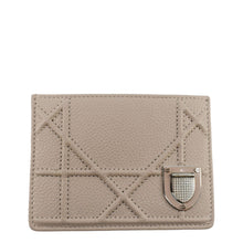 Load image into Gallery viewer, CHRISTIAN DIOR Diorama Cannage Leather Card Holder Light Beige
