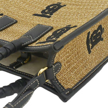 Load image into Gallery viewer, BURBERRY Freya Mini Raffia Tote Shoulder Bag Black