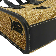 Load image into Gallery viewer, BURBERRY Freya Mini Raffia Tote Shoulder Bag Black