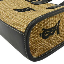 Load image into Gallery viewer, BURBERRY Freya Mini Raffia Tote Shoulder Bag Black