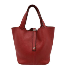 Load image into Gallery viewer, HERMES Picotin Lock 22 Taurillon Clemence Leather Hobo Bag Red