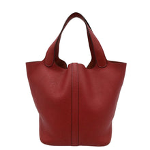 Load image into Gallery viewer, HERMES Picotin Lock 22 Taurillon Clemence Leather Hobo Bag Red