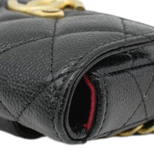 Load image into Gallery viewer, CHANEL Sweetheart CC Chain Quilted Caviar Leather Belt Bag Black