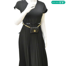 Load image into Gallery viewer, CHANEL Sweetheart CC Chain Quilted Caviar Leather Belt Bag Black