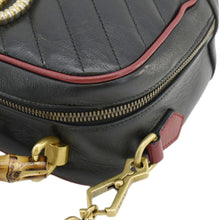 Load image into Gallery viewer, GUCCI GG Marmont Diagonal Leather Bamboo Top Handle Crossbody Bag Black 602270