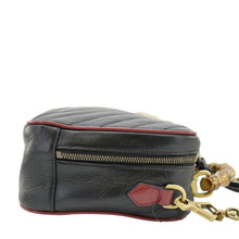 Load image into Gallery viewer, GUCCI GG Marmont Diagonal Leather Bamboo Top Handle Crossbody Bag Black 602270