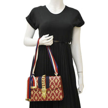Load image into Gallery viewer, GUCCI Sylvie Small Printed Leather Satchel Bag Red 524405
