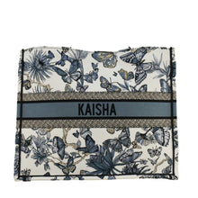 Load image into Gallery viewer, CHRISTIAN DIOR Book Butterfly Embroidered Canvas Tote Bag White