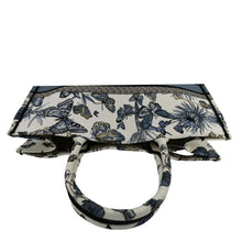 Load image into Gallery viewer, CHRISTIAN DIOR Book Butterfly Embroidered Canvas Tote Bag White